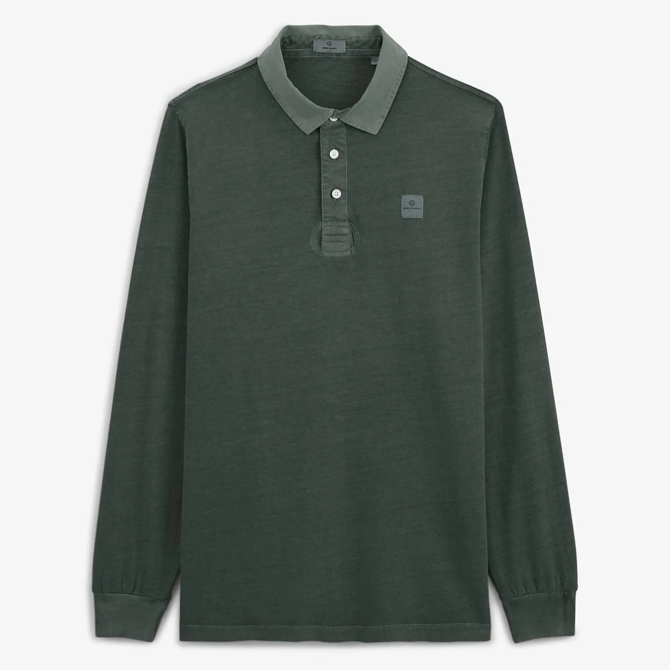 Ligne Play|Polos>SERGE BLANCO Men's Leon Polo Shirt in Anthracite Grey Jersey | DENIM