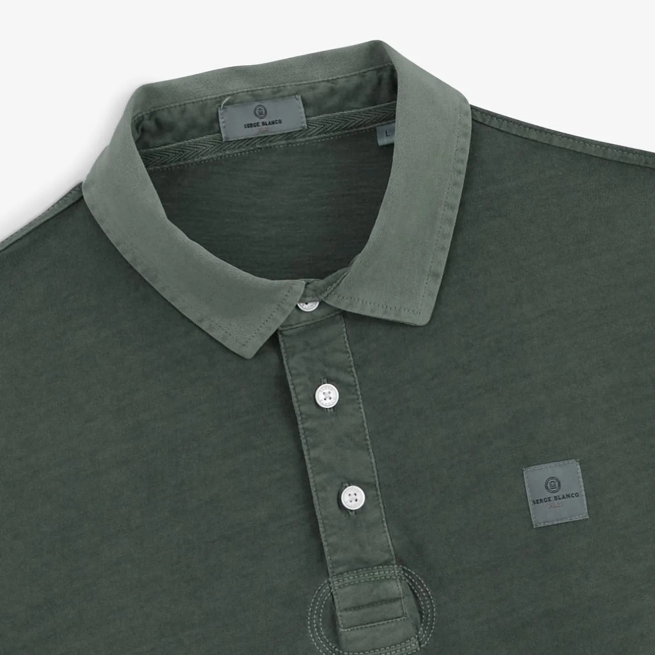 Ligne Play|Polos>SERGE BLANCO Men's Leon Polo Shirt in Anthracite Grey Jersey | DENIM