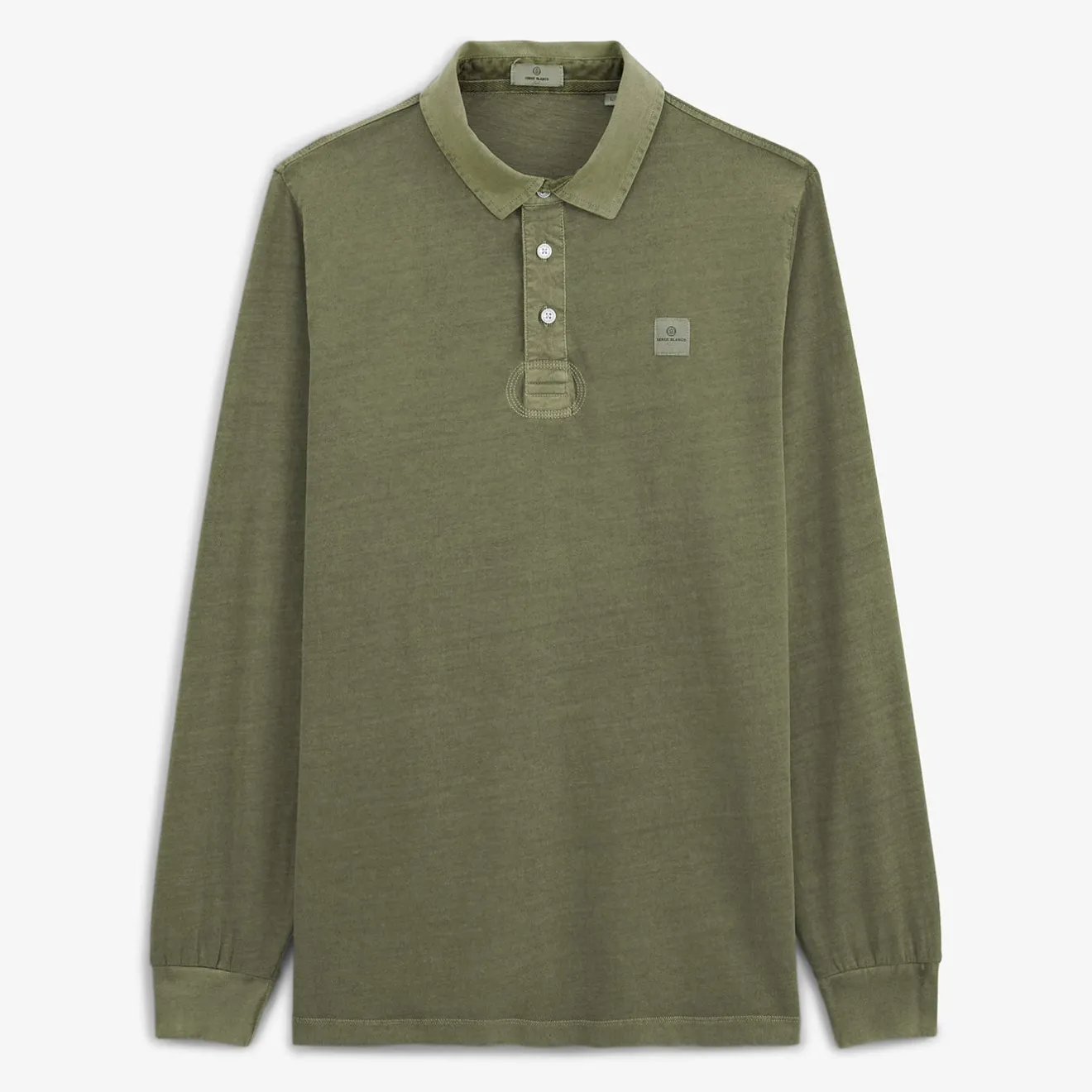 Ligne Play|Polos>SERGE BLANCO Men's Léon Polo Shirt in Khaki Teak Jersey | SKIN