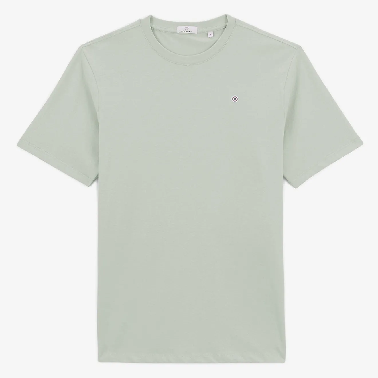 T-shirts>SERGE BLANCO Men's Pearl Grey Théo Round Neck T-shirt | BEIGE CHINÉ