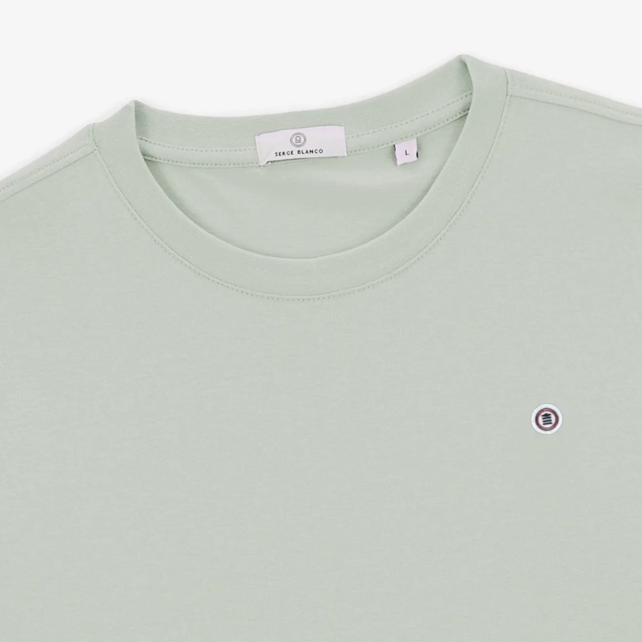 T-shirts>SERGE BLANCO Men's Pearl Grey Théo Round Neck T-shirt | BEIGE CHINÉ