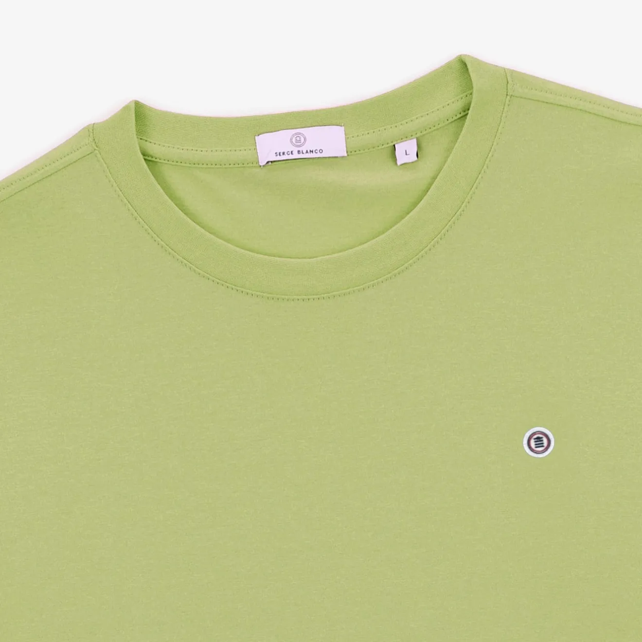 T-shirts>SERGE BLANCO Men's Round Neck T-shirt Théo Lime Green | NUAGE
