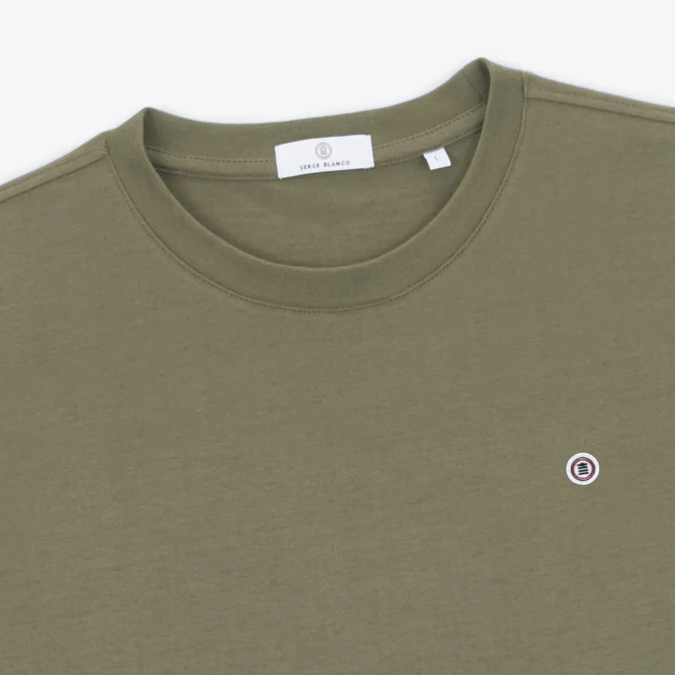 T-shirts|Tel Père, Tel Fils>SERGE BLANCO Men's Theo Khaki Teak Round Neck T-shirt | CIEL