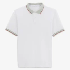 Polos>SERGE BLANCO Men's white polo shirt in Laos pique cotton DARK NAVY