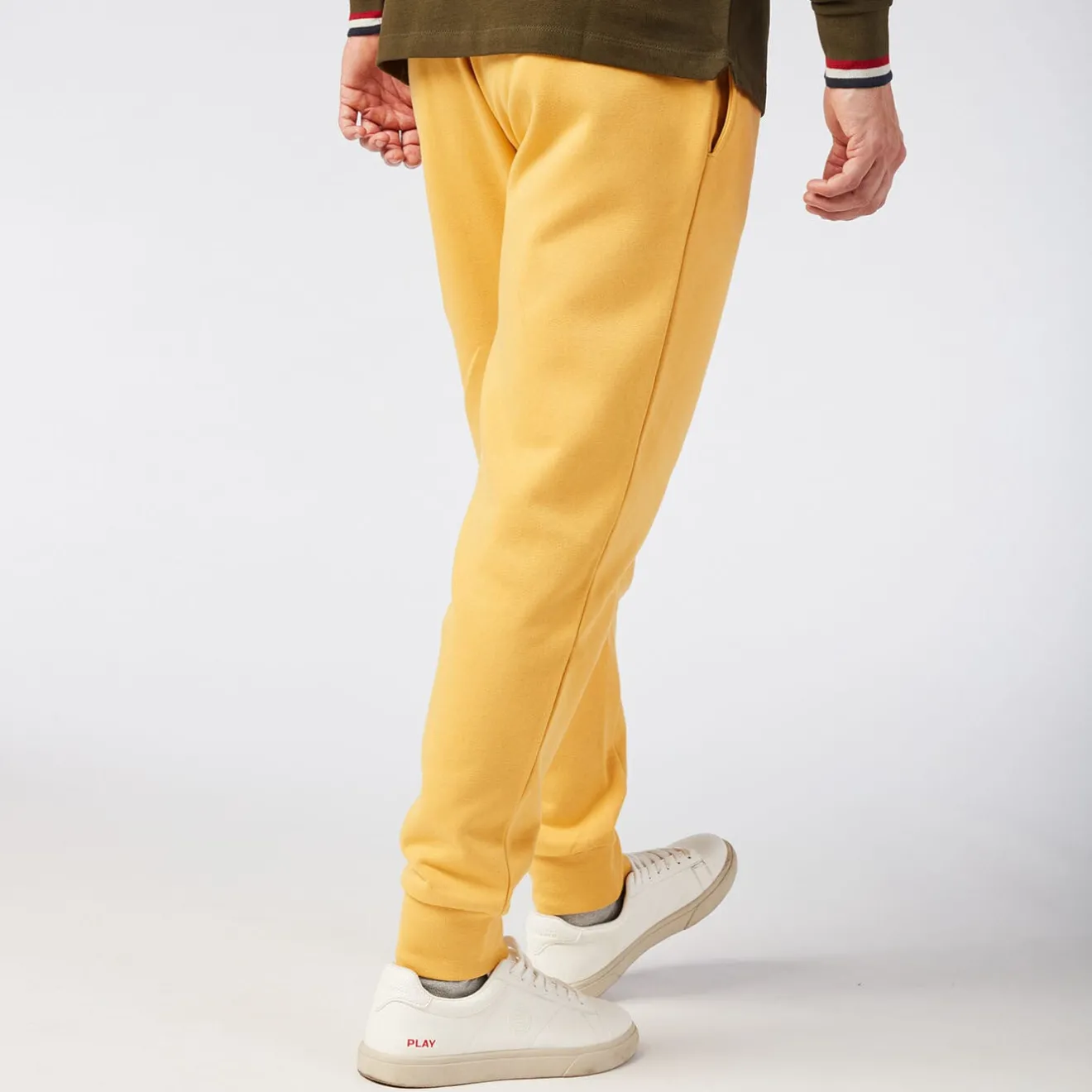Pantalons>SERGE BLANCO Men's yellow fleece jogging pants ROUGE TULIPE