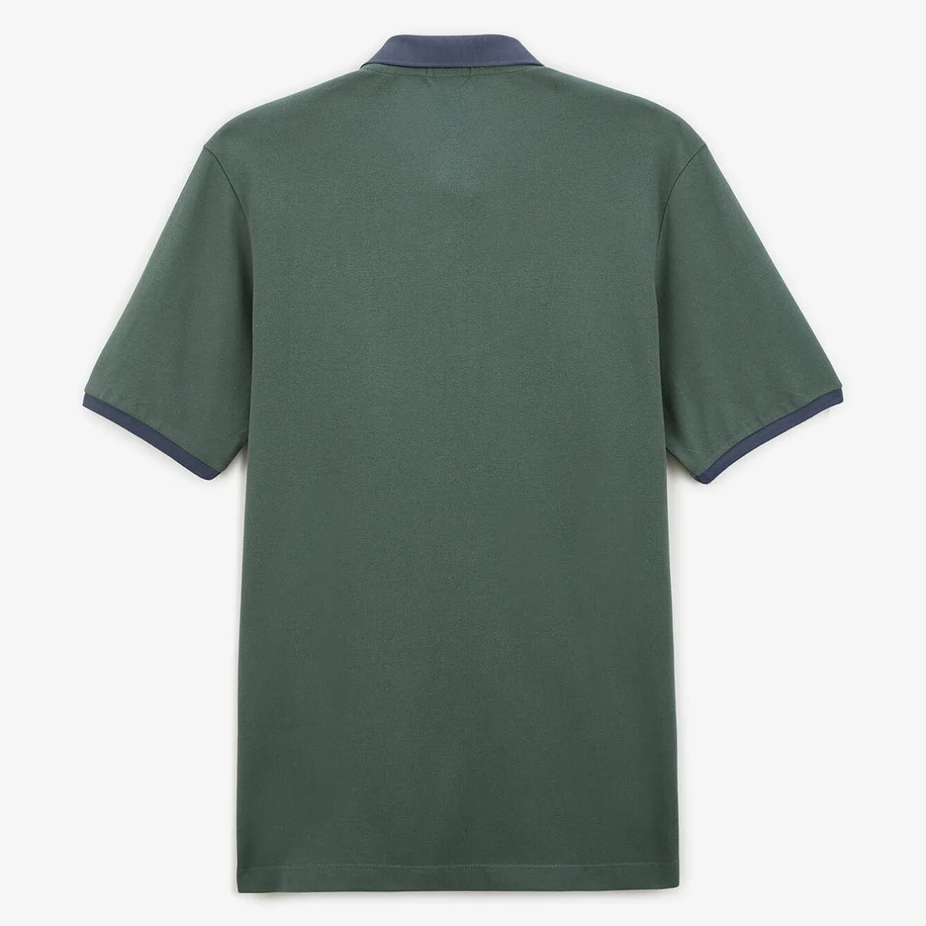 Polos>SERGE BLANCO Military pique knit polo shirt with contrasting collar BLANC