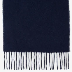 Écharpes Et Chèches>SERGE BLANCO Navy blue plain wool scarf BLEU INDIGO