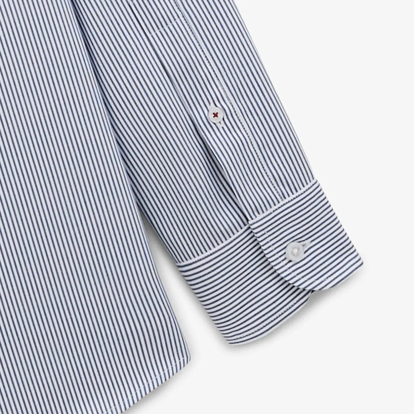 Chemises>SERGE BLANCO Navy blue striped shirt OFF WHITE