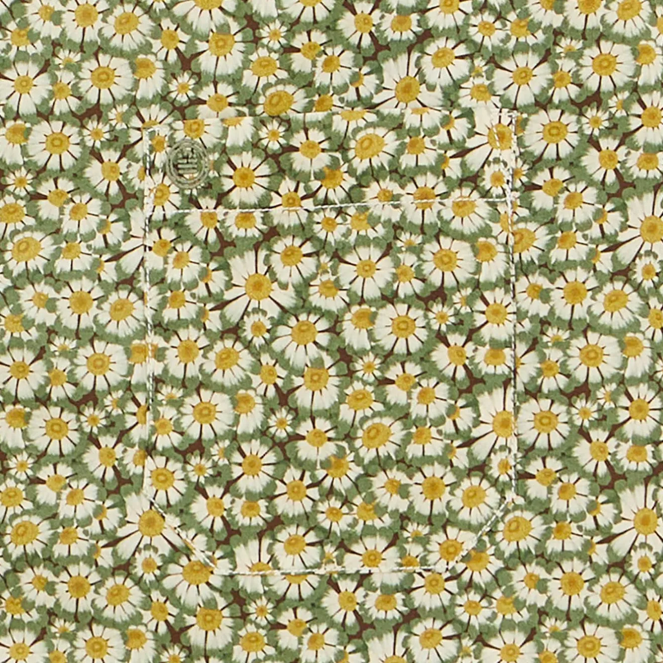 Chemises>SERGE BLANCO Olive green daisy long sleeve cotton shirt MILITAIRE
