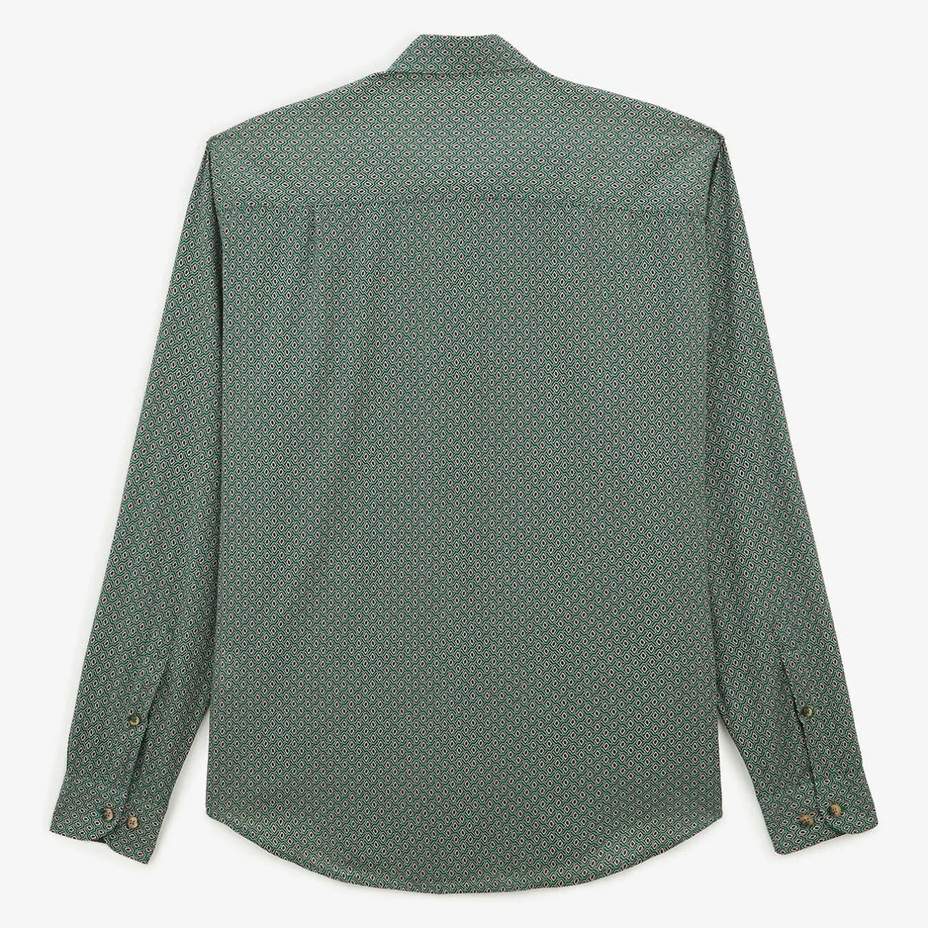 Chemises>SERGE BLANCO green long sleeve geometric print shirt OLIVE