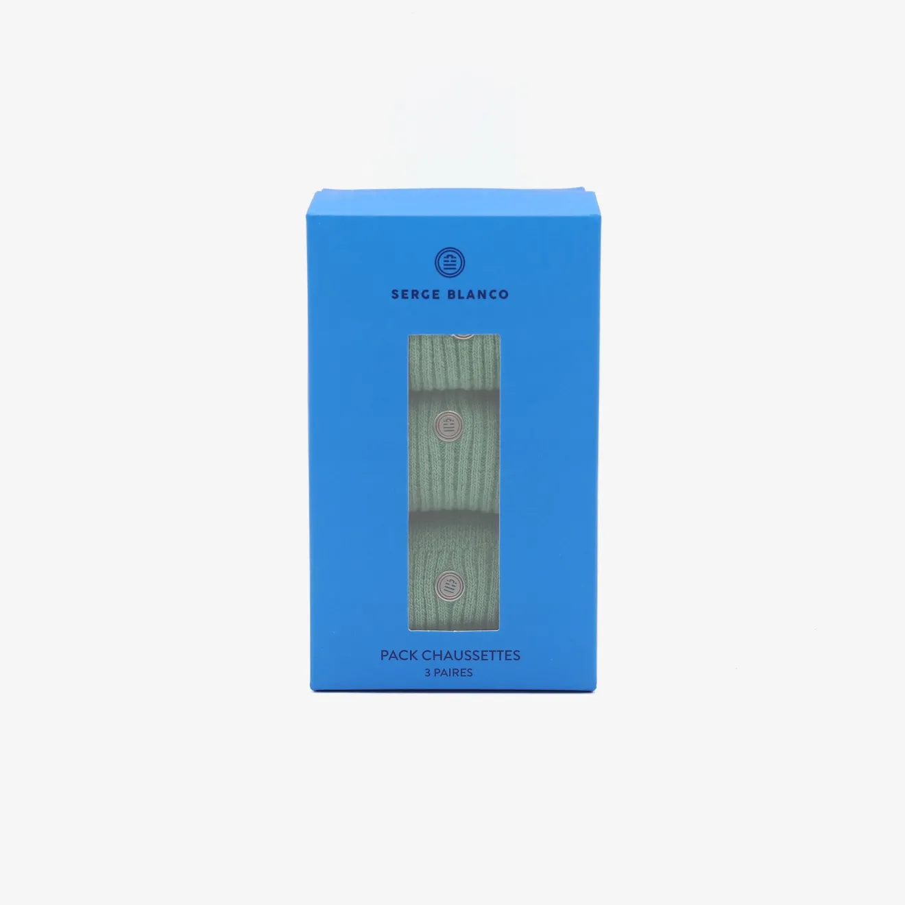 Sous-vêtements>SERGE BLANCO Pack of 3 pairs of plain almond green socks NUAGE