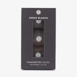 Sous-vêtements>SERGE BLANCO Pack of 3 pairs of plain anthracite gray high socks COLORISASSORT