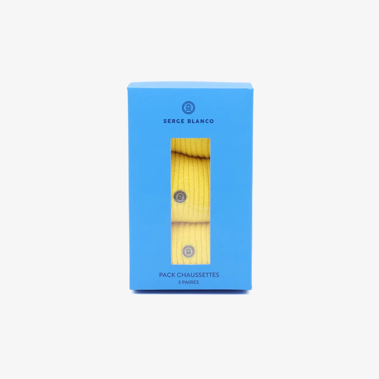 Sous-vêtements>SERGE BLANCO Pack of 3 pairs of plain lemon yellow socks TECK
