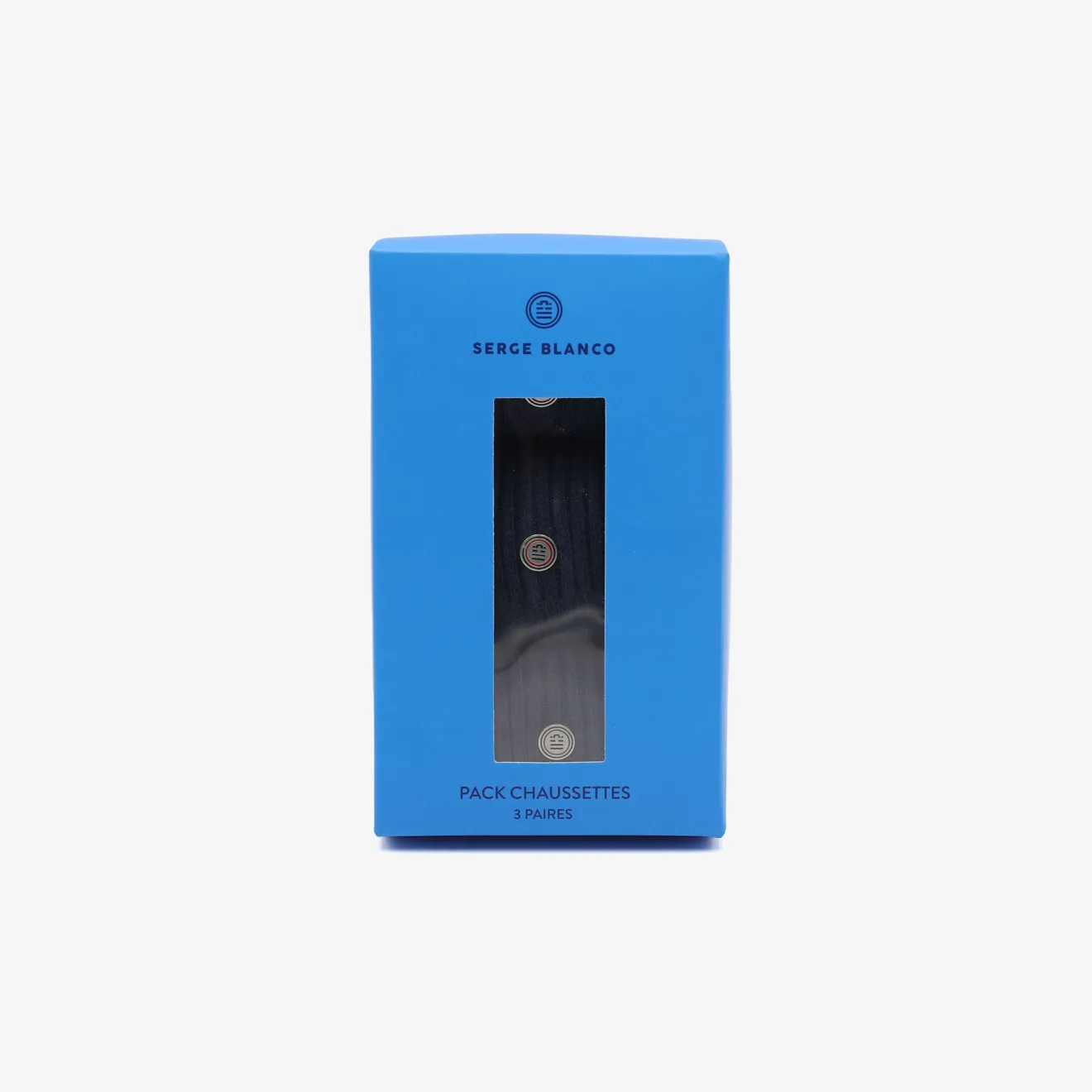 Sous-vêtements>SERGE BLANCO Pack of 3 pairs of plain midnight blue socks CORAIL