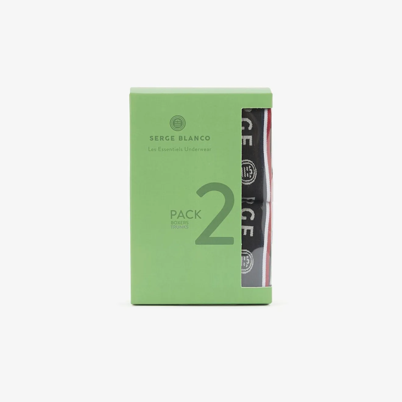 Sous-vêtements>SERGE BLANCO Pack of 2 plain black cotton boxers COLORISASSORT