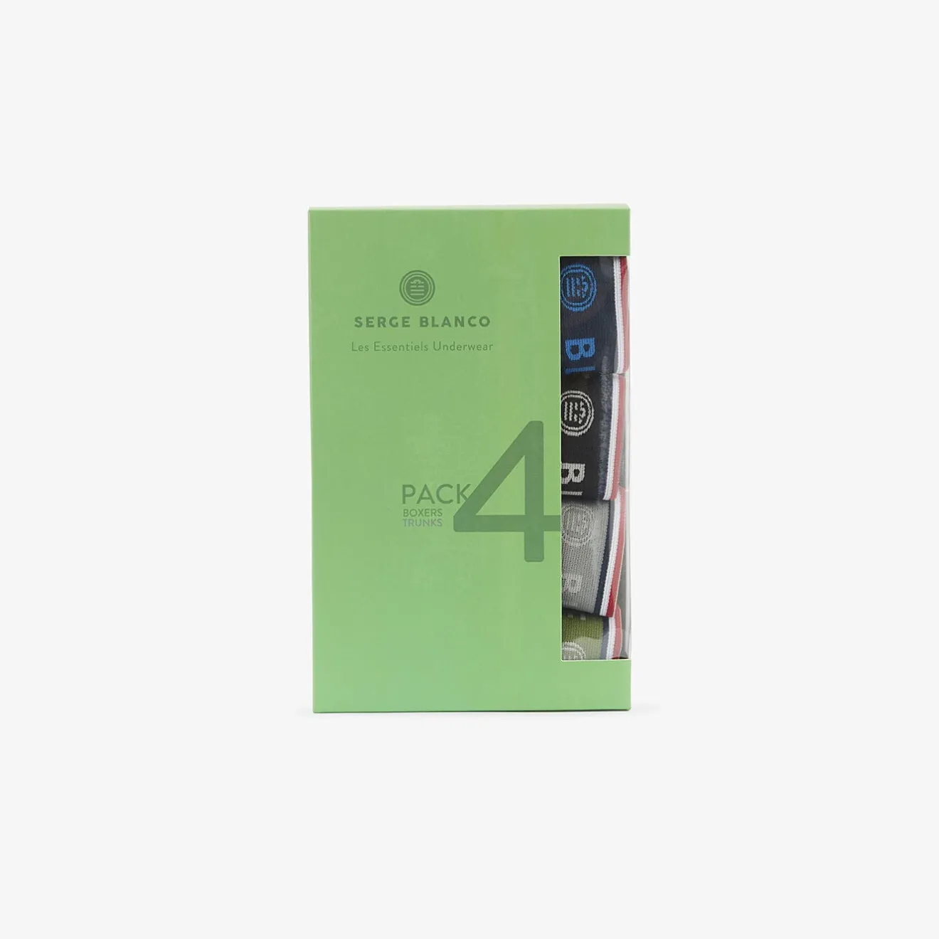 Sous-vêtements>SERGE BLANCO Pack of 4 plain boxers in assorted colors in cotton ACIER