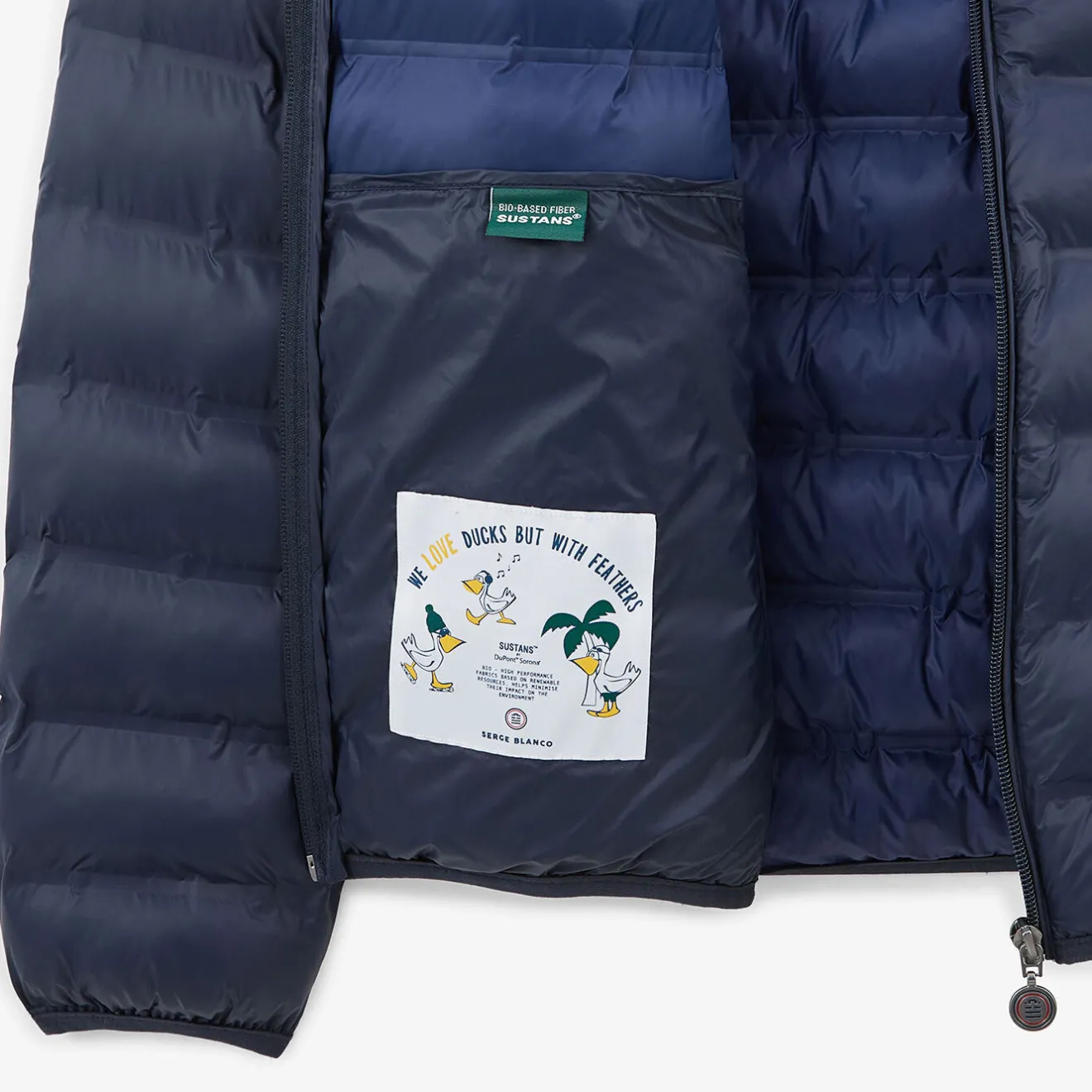 Doudounes>SERGE BLANCO Piumino men's quilted down jacket with long sleeves in navy blue | VERT