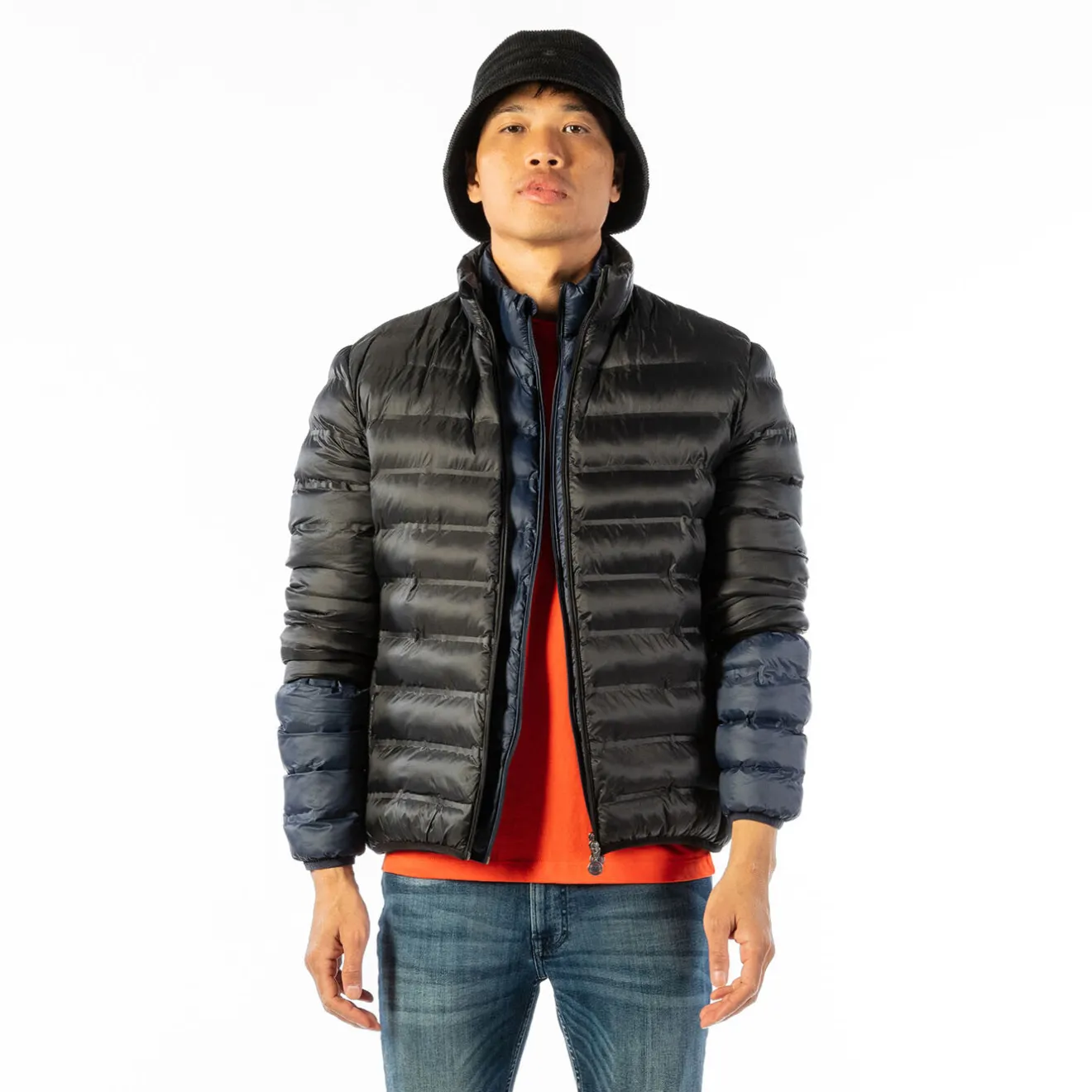 Doudounes>SERGE BLANCO Piumino men's quilted down jacket with long sleeves in navy blue | VERT
