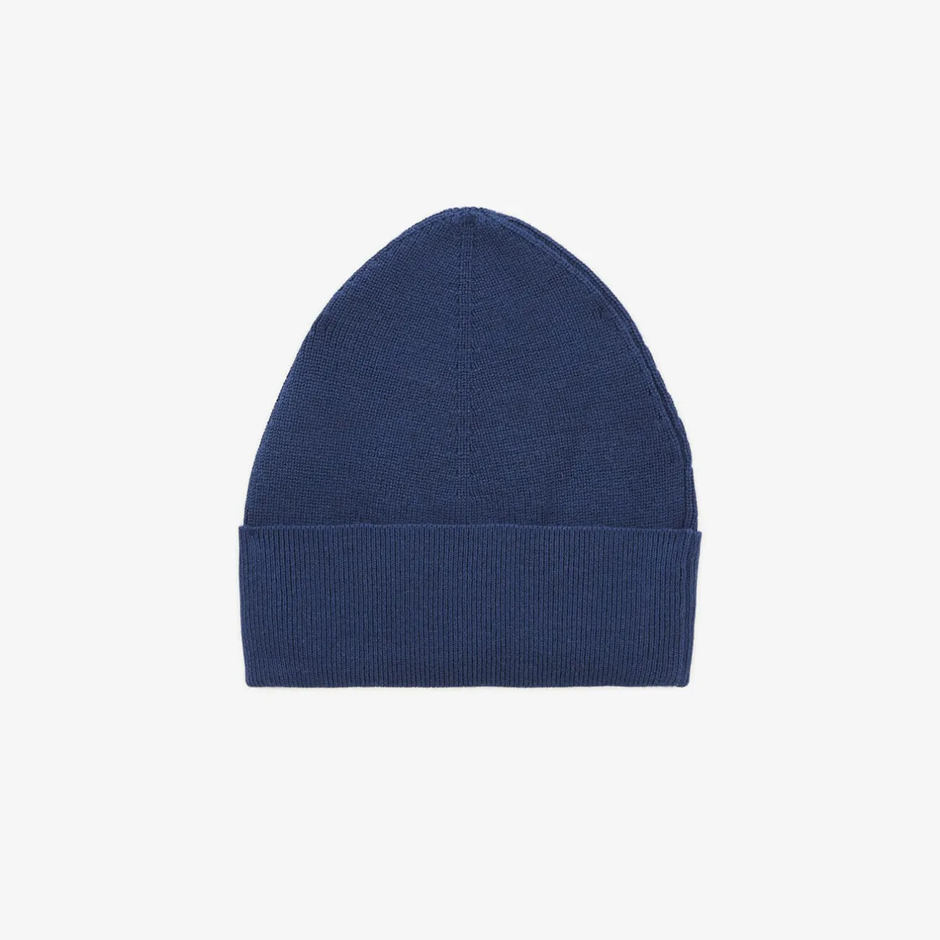 Bonnets>SERGE BLANCO Plain ocean blue cotton and wool beanie CAMEL