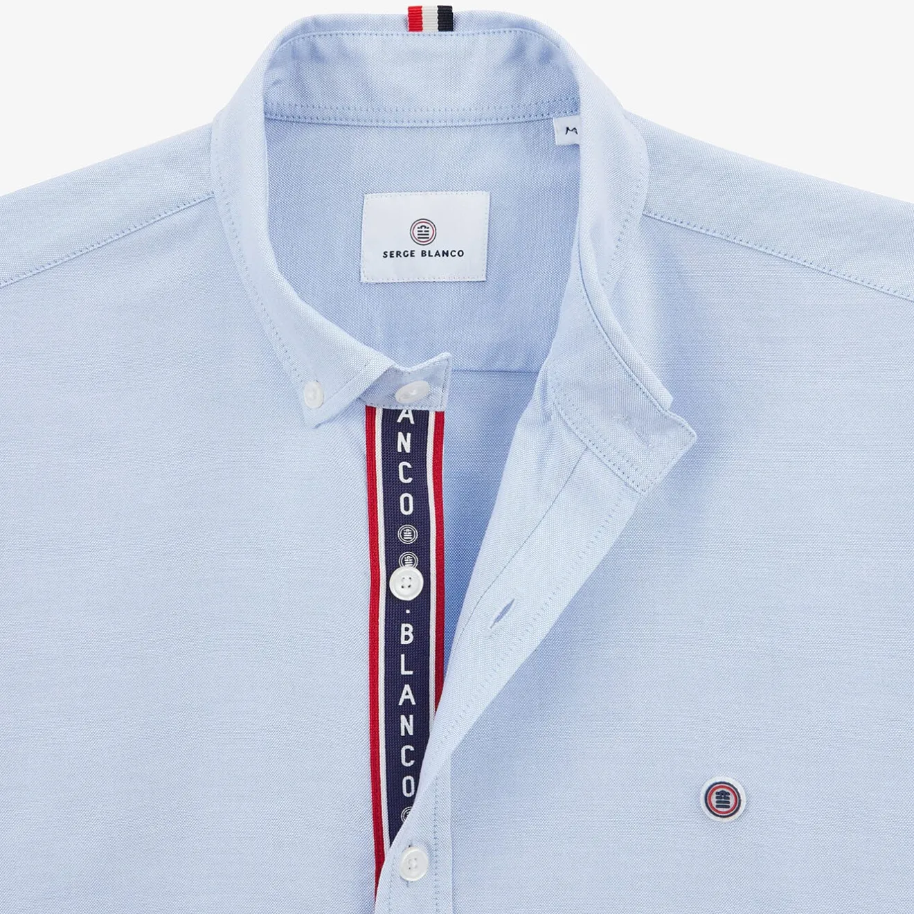 Chemises>SERGE BLANCO Plain sky blue long sleeve cotton shirt CIEL