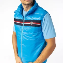 Manteaux Et Vestes>SERGE BLANCO PLAY azure blue sleeveless down jacket GAZON