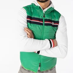 Manteaux Et Vestes>SERGE BLANCO PLAY grass green sleeveless down jacket BEIGE