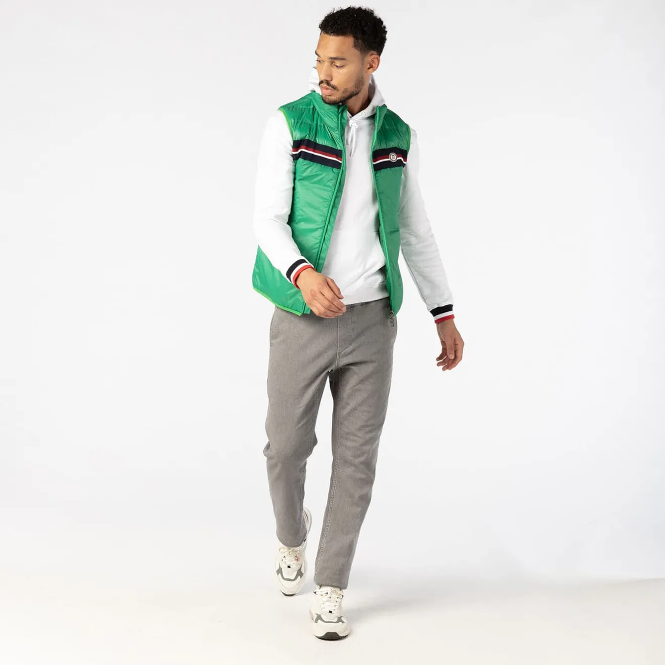 Manteaux Et Vestes>SERGE BLANCO PLAY grass green sleeveless down jacket BEIGE