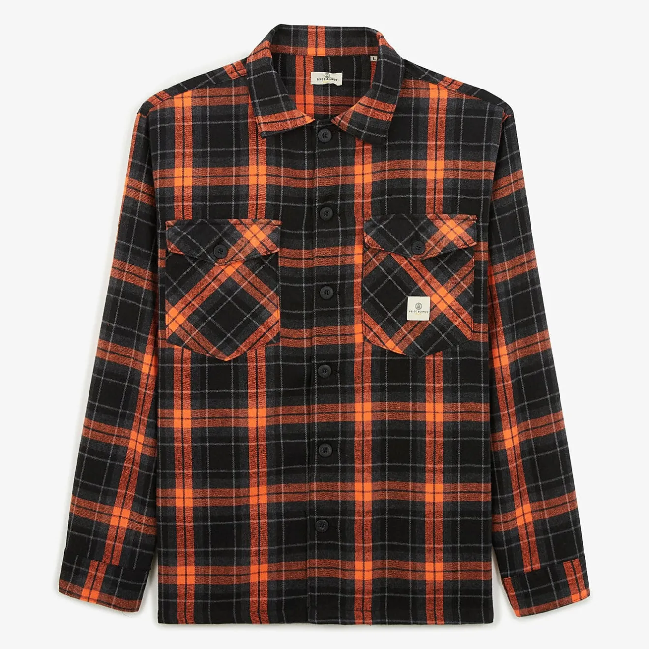 Surchemises>SERGE BLANCO PLAY Heavy Plaid Overshirt dark navy
