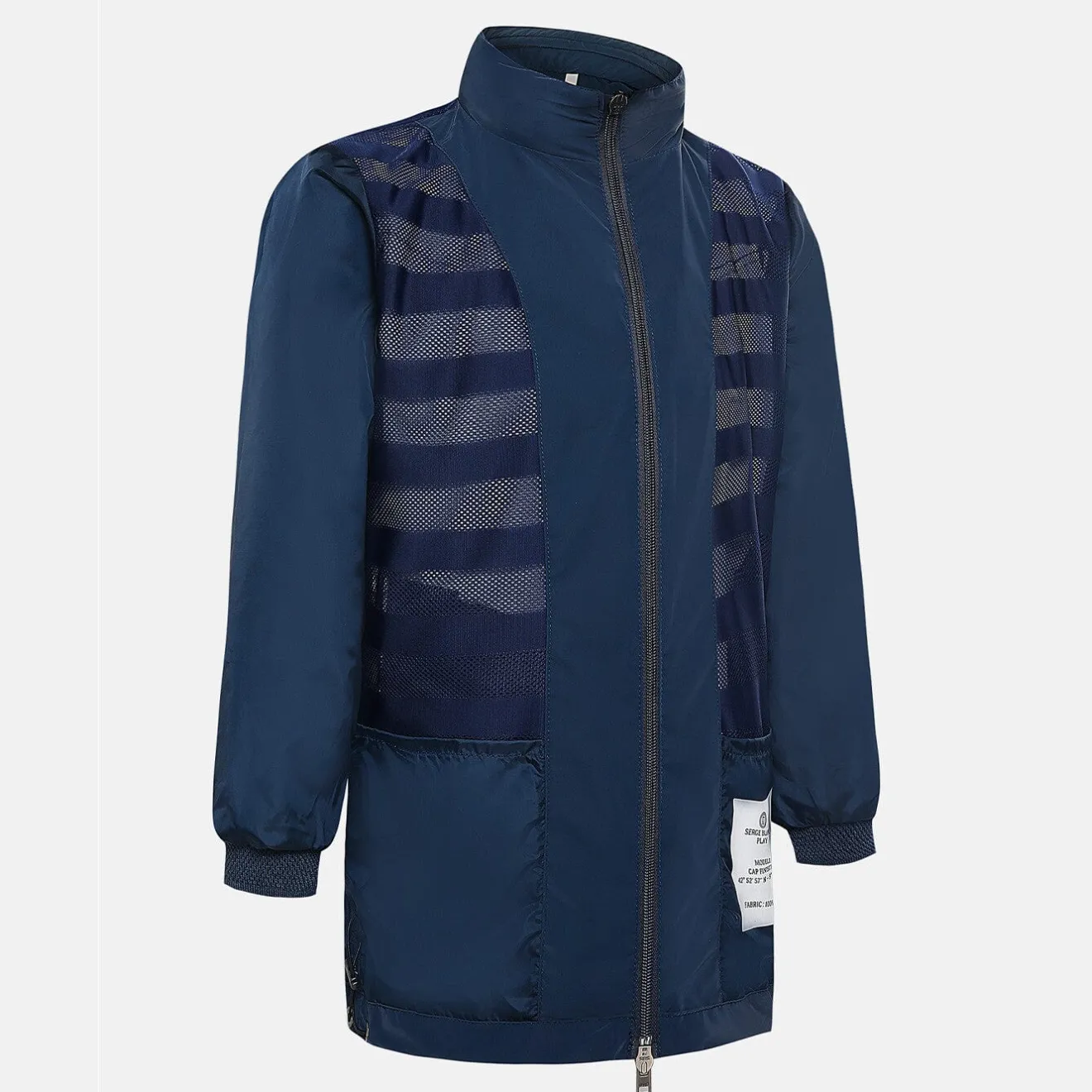 Vêtements>SERGE BLANCO PLAY Junior Navy Blue Long Windbreaker Jacket BOUTEILLE