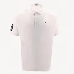 Polos>SERGE BLANCO Polo 15 in white jersey DARK NAVY