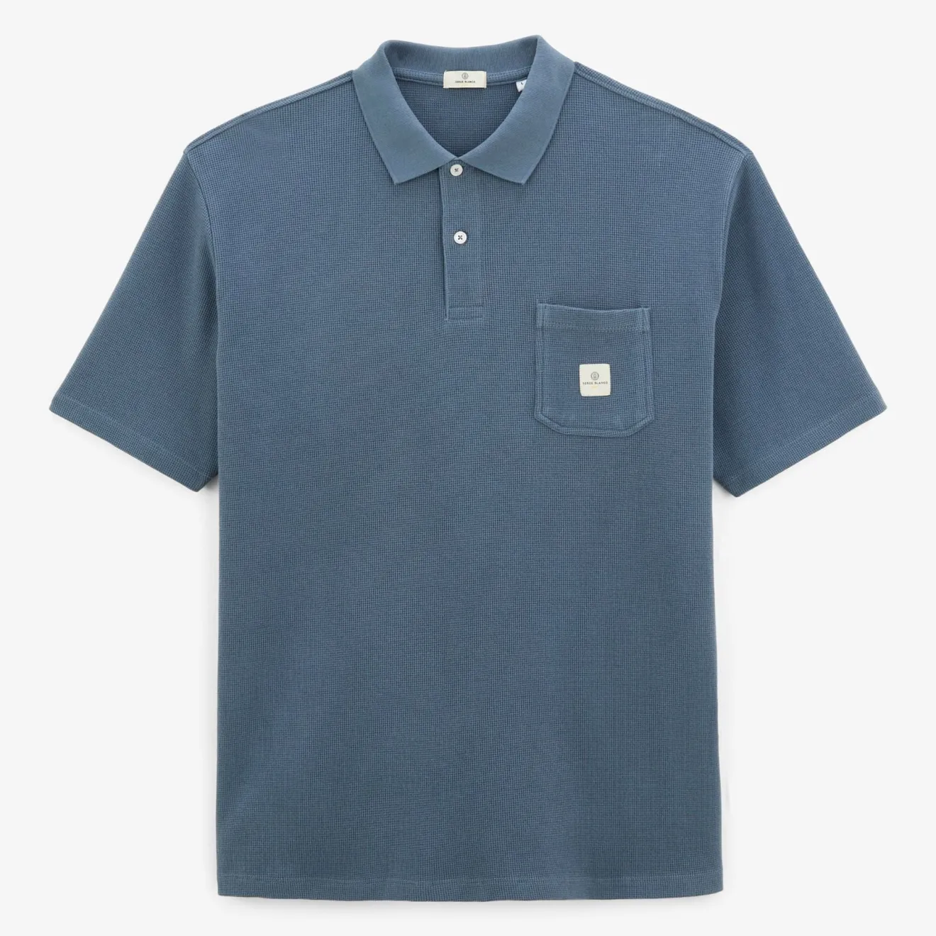 Ligne Play|Polos>SERGE BLANCO Polo Logan Gaufrette Denim Blue Men | dark navy