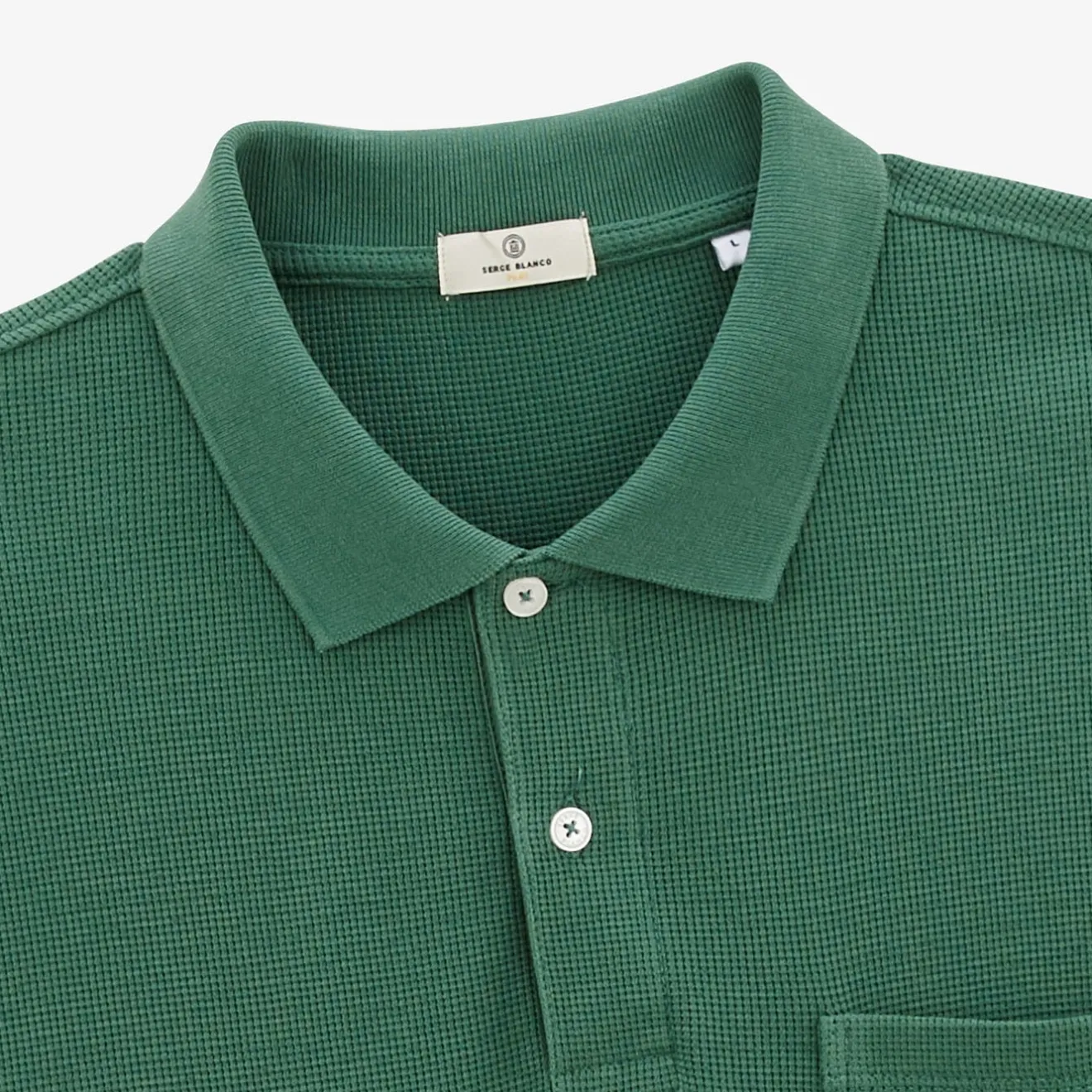 Ligne Play|Polos>SERGE BLANCO Polo Logan Gaufrette Mint Green Men | NATION
