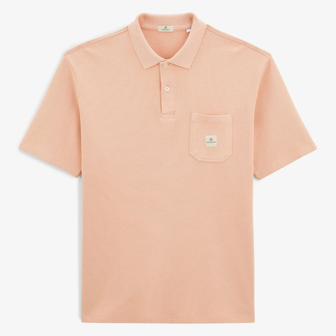 Ligne Play|Polos>SERGE BLANCO Polo Logan Gaufrette Rose Skin Men | MARINE