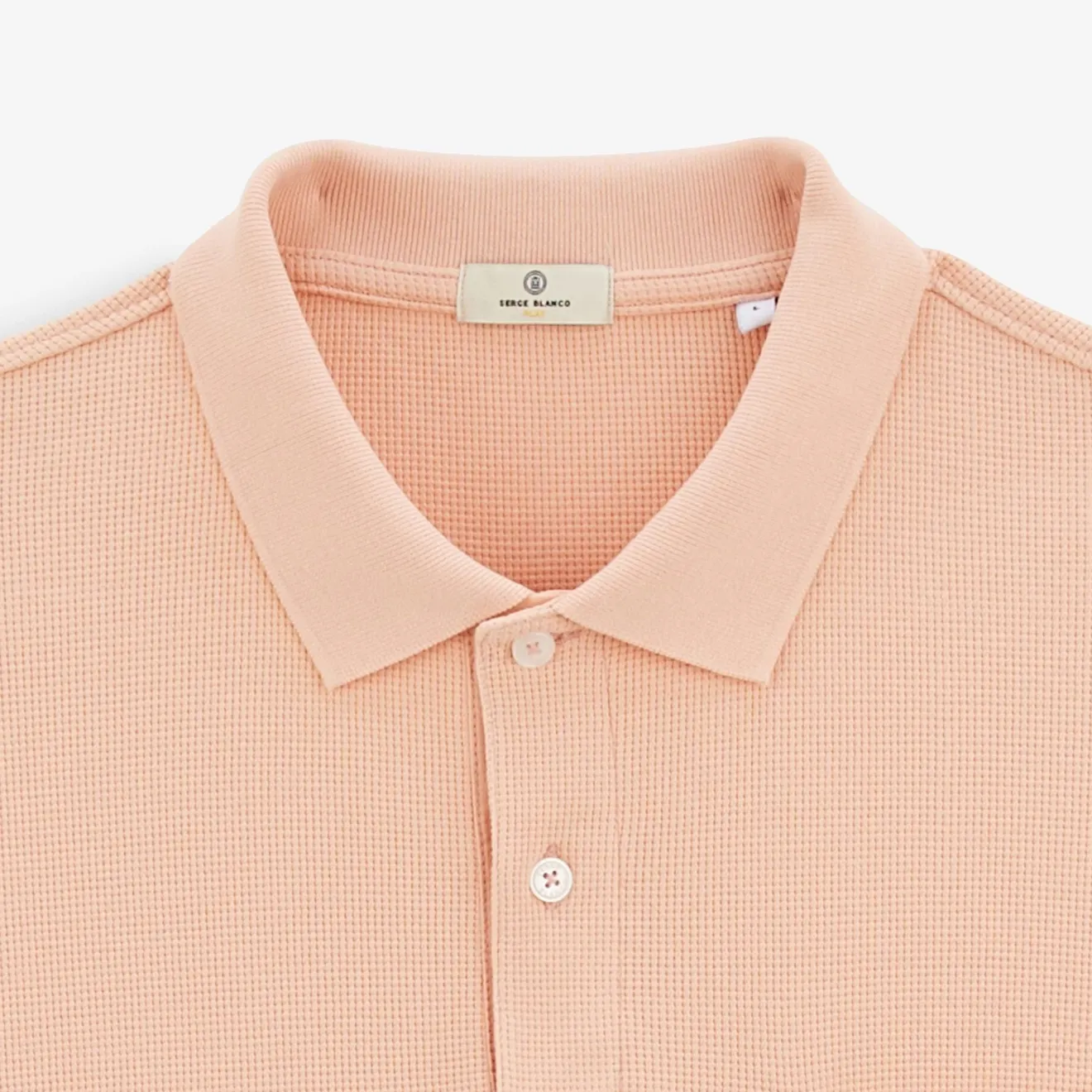 Ligne Play|Polos>SERGE BLANCO Polo Logan Gaufrette Rose Skin Men | MARINE