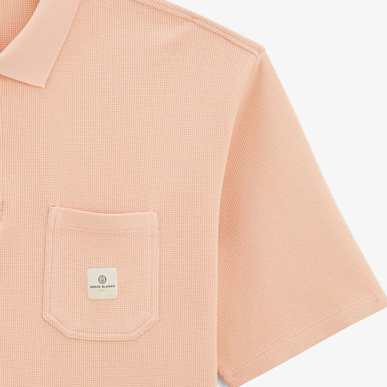 Ligne Play|Polos>SERGE BLANCO Polo Logan Gaufrette Rose Skin Men | MARINE