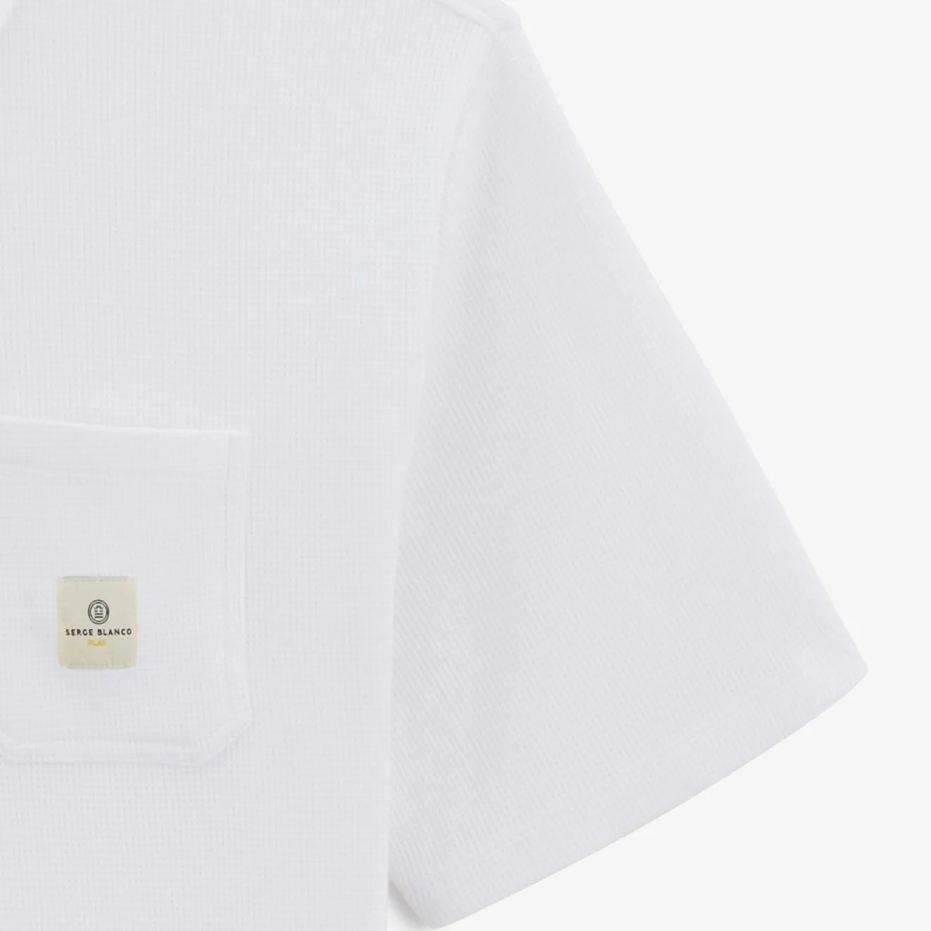 Ligne Play|Polos>SERGE BLANCO Polo Logan Gaufrette White Men | AMANDE