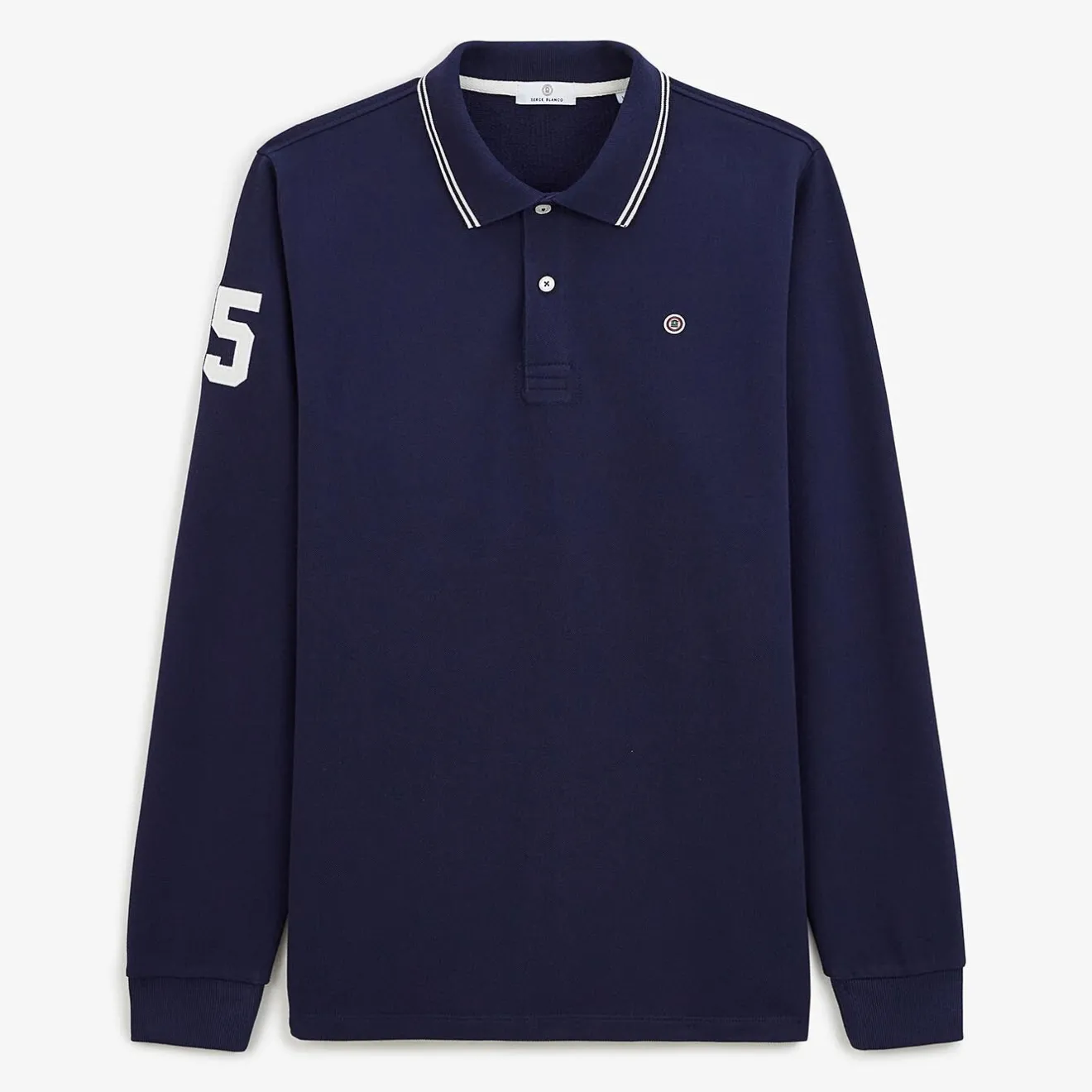 Polos>SERGE BLANCO Polo Lounes dark navy BLANC