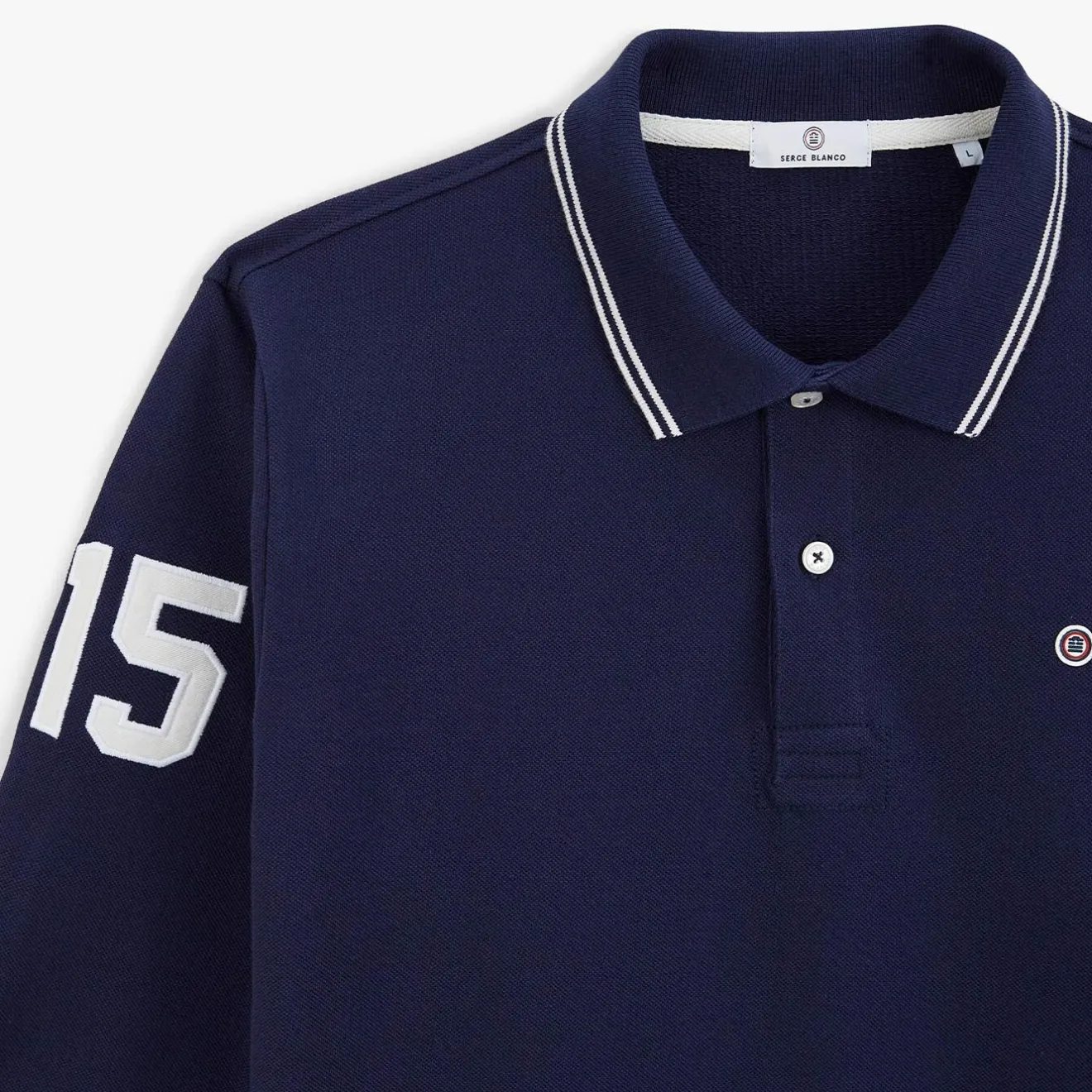 Polos>SERGE BLANCO Polo Lounes dark navy BLANC