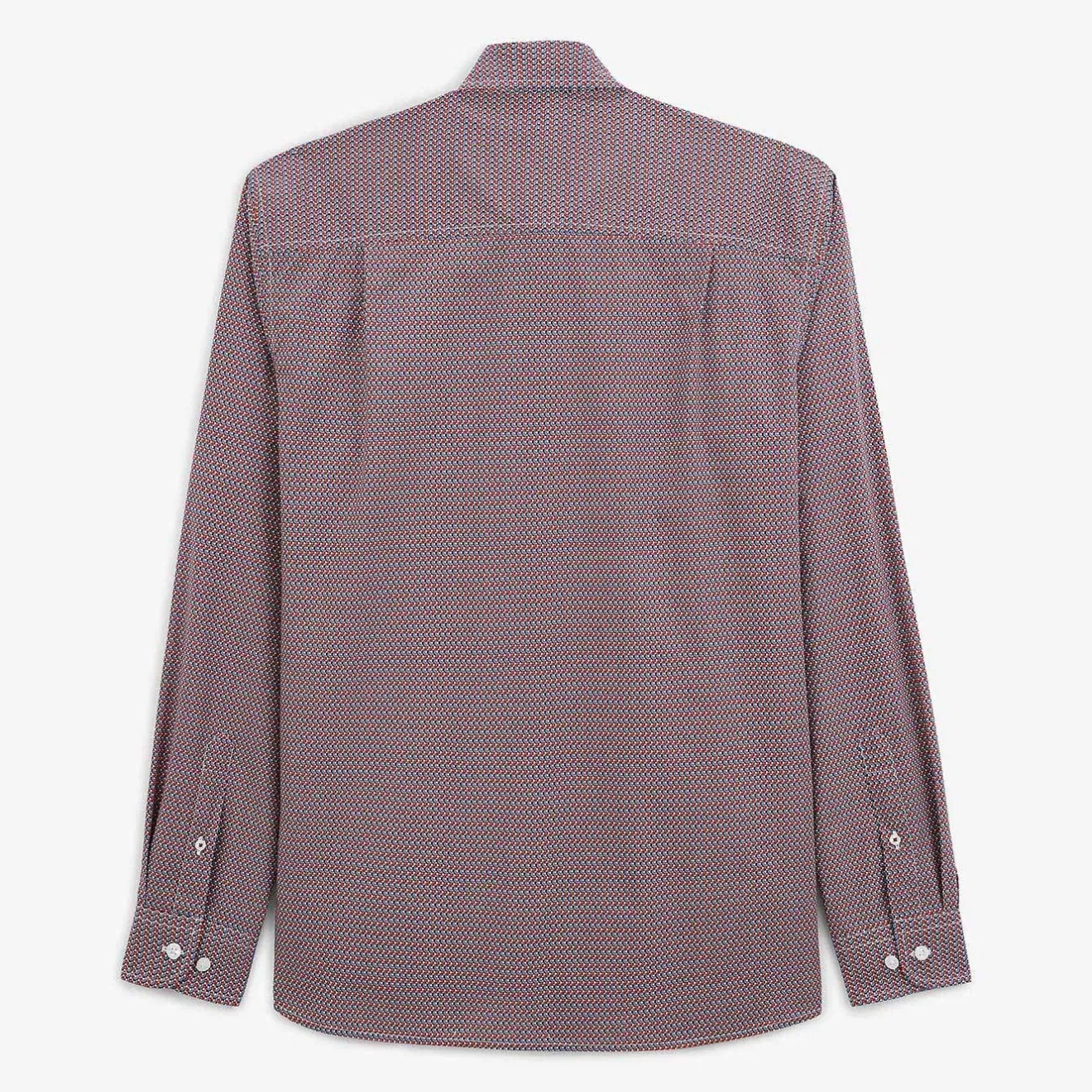Chemises>SERGE BLANCO Red geometric print shirt SAUGE