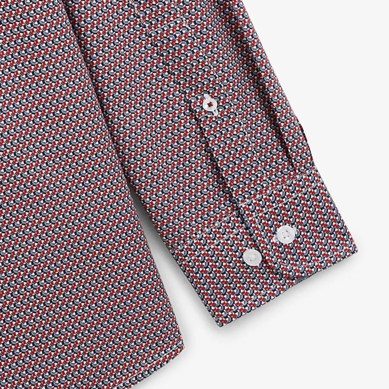 Chemises>SERGE BLANCO Red geometric print shirt SAUGE