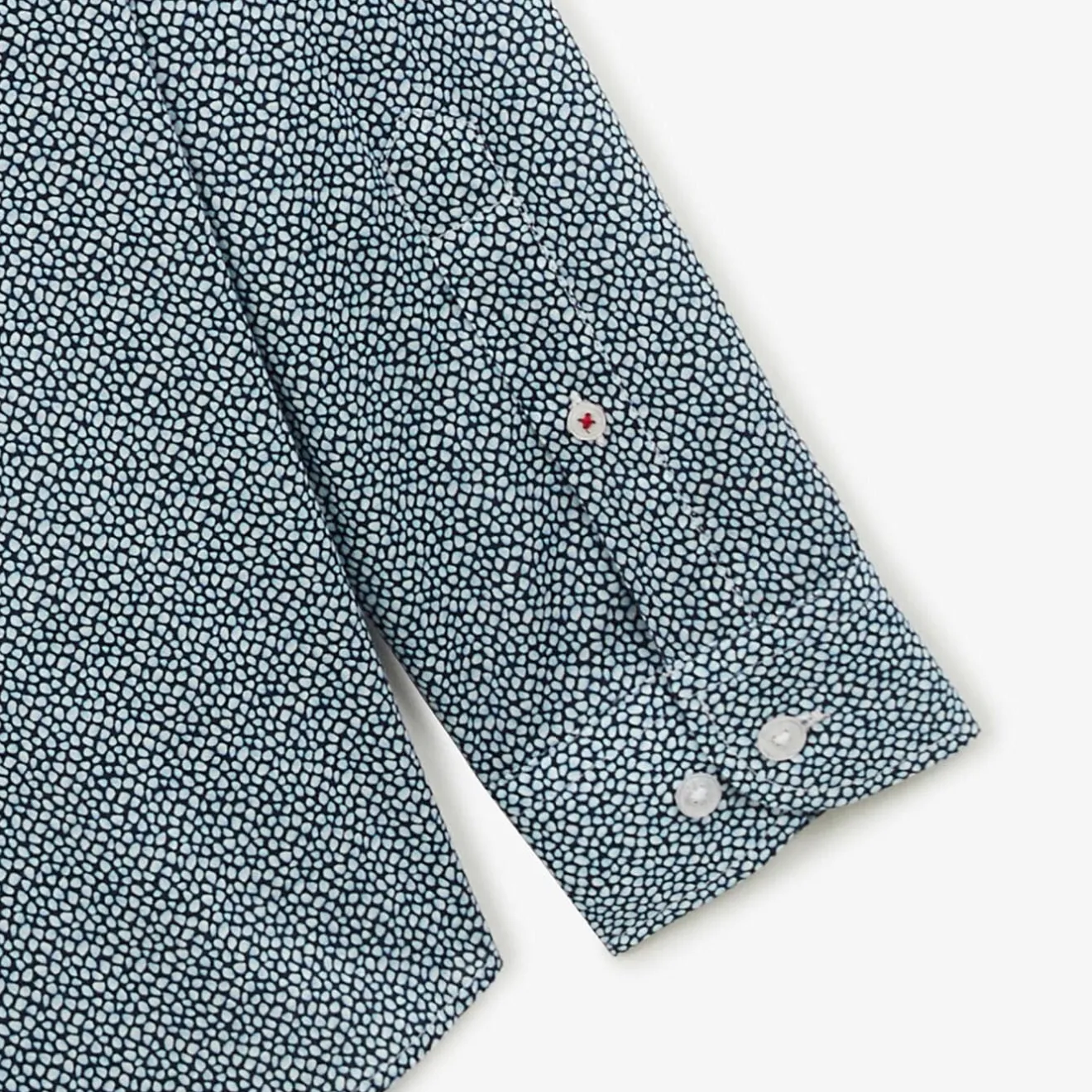 Chemises>SERGE BLANCO Regular midnight blue shirt with fancy print CHARBON