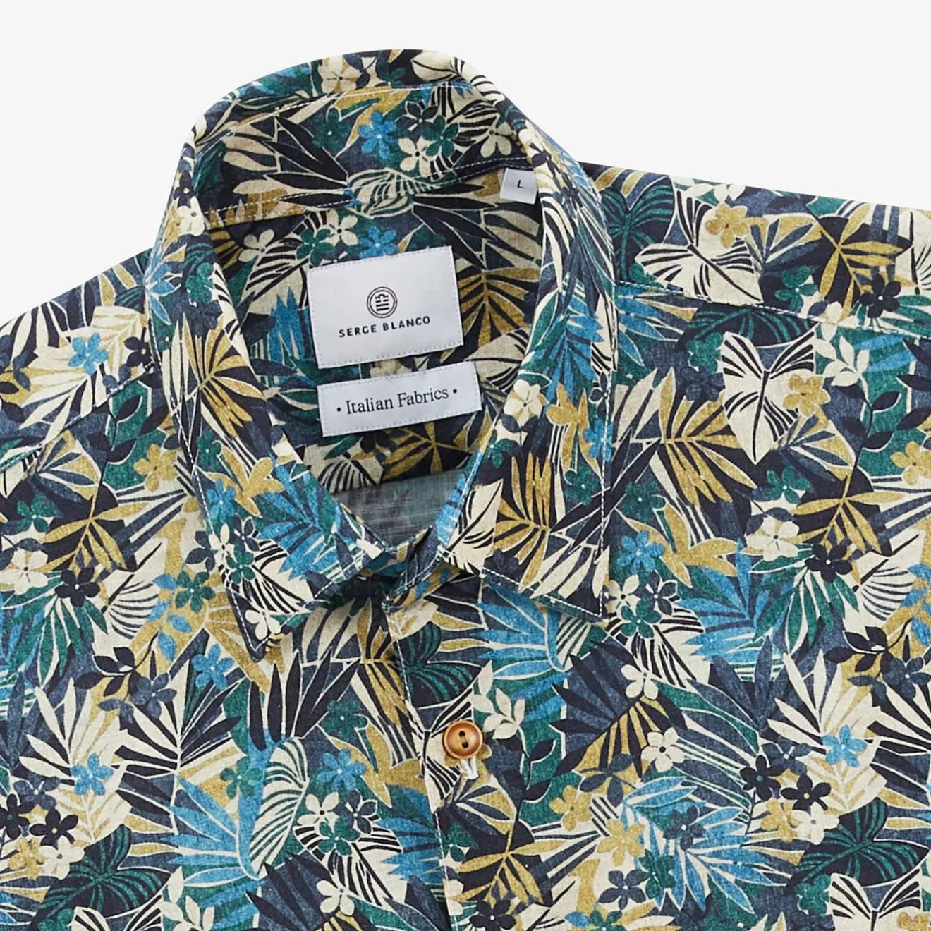Chemises>SERGE BLANCO Regular military shirt with Amazon print BRUN
