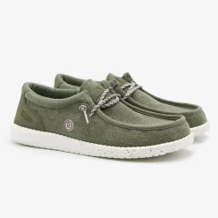 Chaussures Bateau|Daddy Cool>SERGE BLANCO Saint-Jean khaki green boat shoe DARK NAVY
