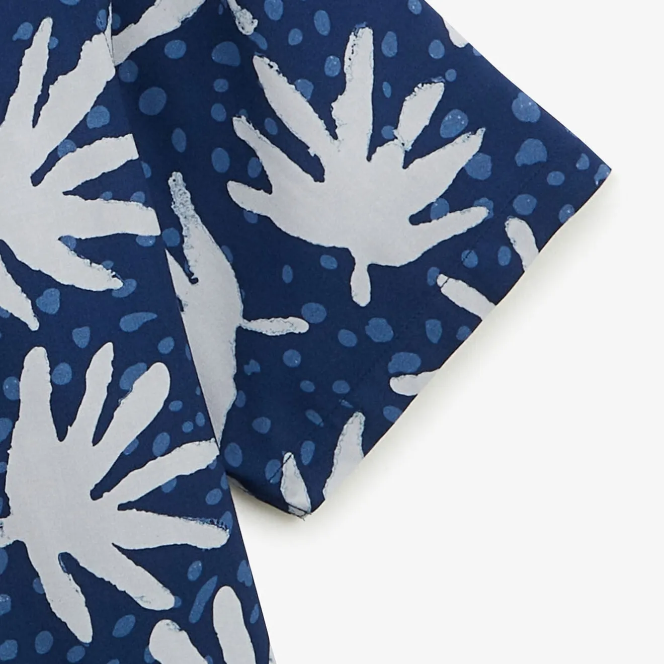 Chemises>SERGE BLANCO San indigo short sleeve shirt with fancy print SAPIN