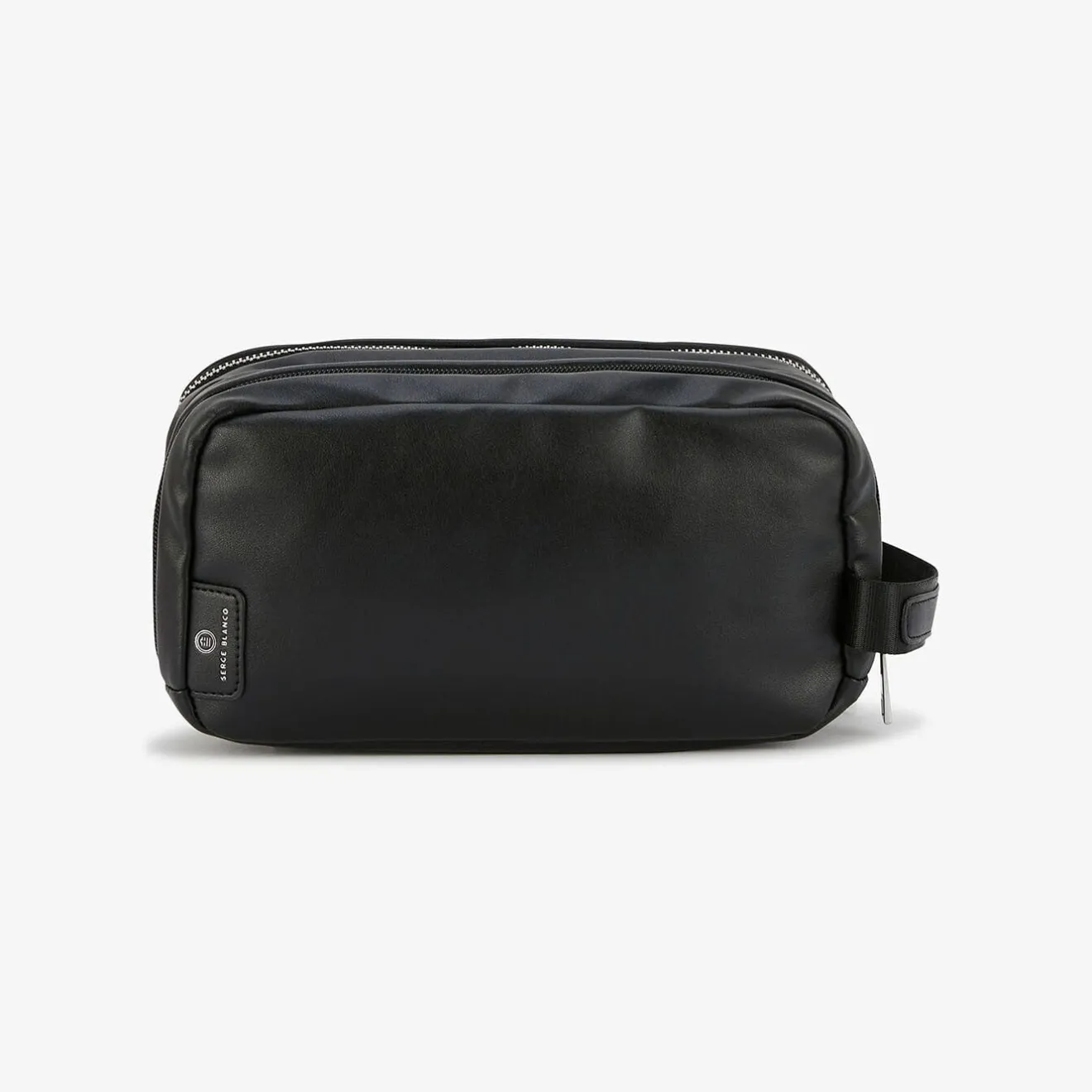 Maroquinerie>SERGE BLANCO SAN JOSE black double toiletry bag MARINE