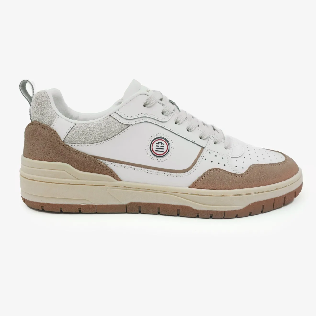Collection La Vernaz|Daddy Cool>SERGE BLANCO Sand beige two-tone Vernaz sneaker KAKI