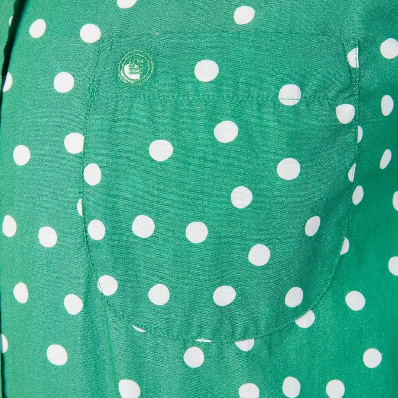 Chemises>SERGE BLANCO Short sleeved polka dot shirt in grass green dark navy