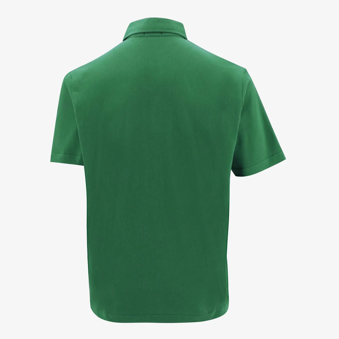Polos>SERGE BLANCO Short-sleeved cotton polo shirt with SB embroidery in fir green SAPIN
