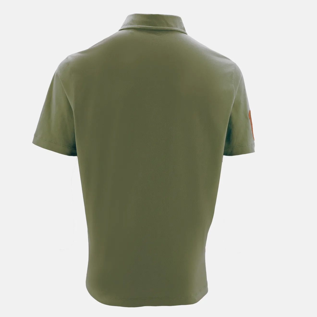 Polos>SERGE BLANCO Short-sleeved cotton polo shirt with 15 army green embroidery SAPIN