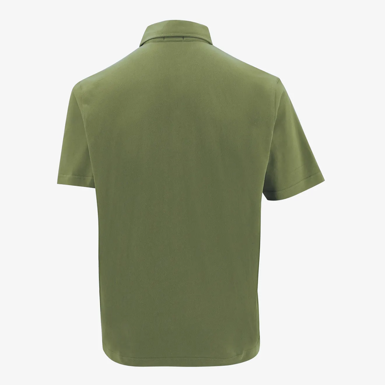 Polos>SERGE BLANCO Short-sleeved cotton polo shirt with army green SB embroidery DRAGEE